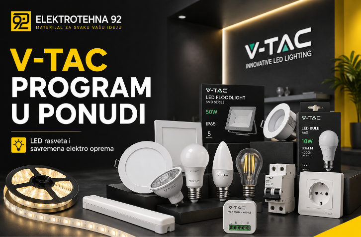 V-TAC program u ponudi Elektrotehne 92